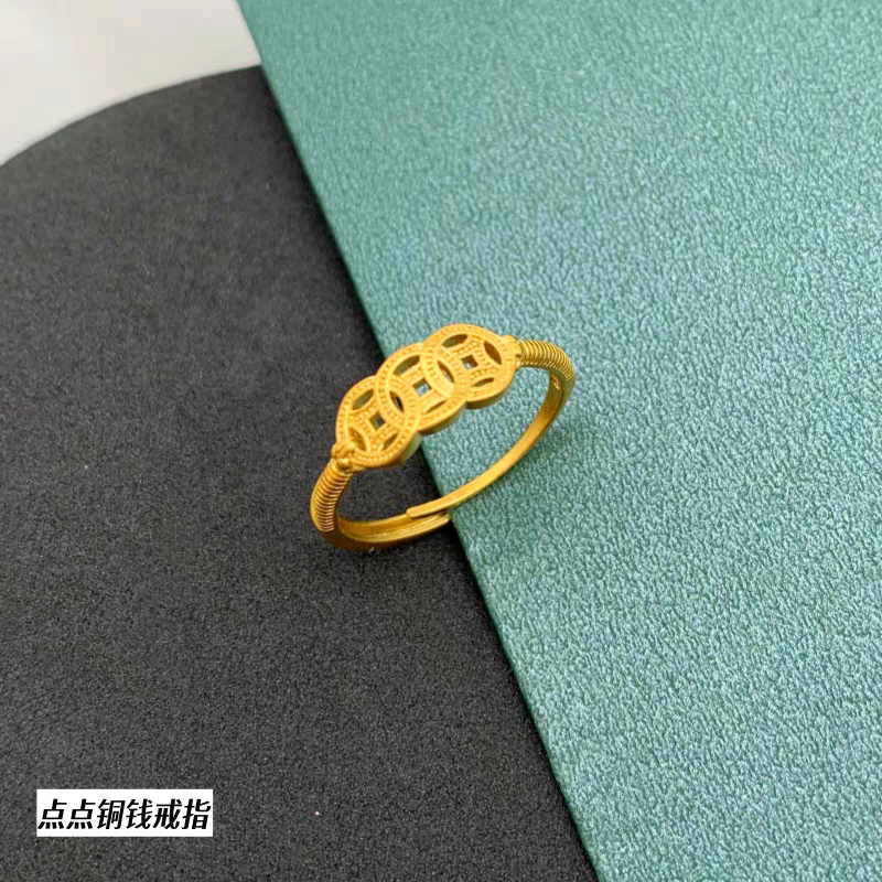 【顺丰配送 明天到家】暴富钱多多戒指活口 70-220斤女士适戴可调节圈口 2025年流行饰品铜合金C父亲节礼物