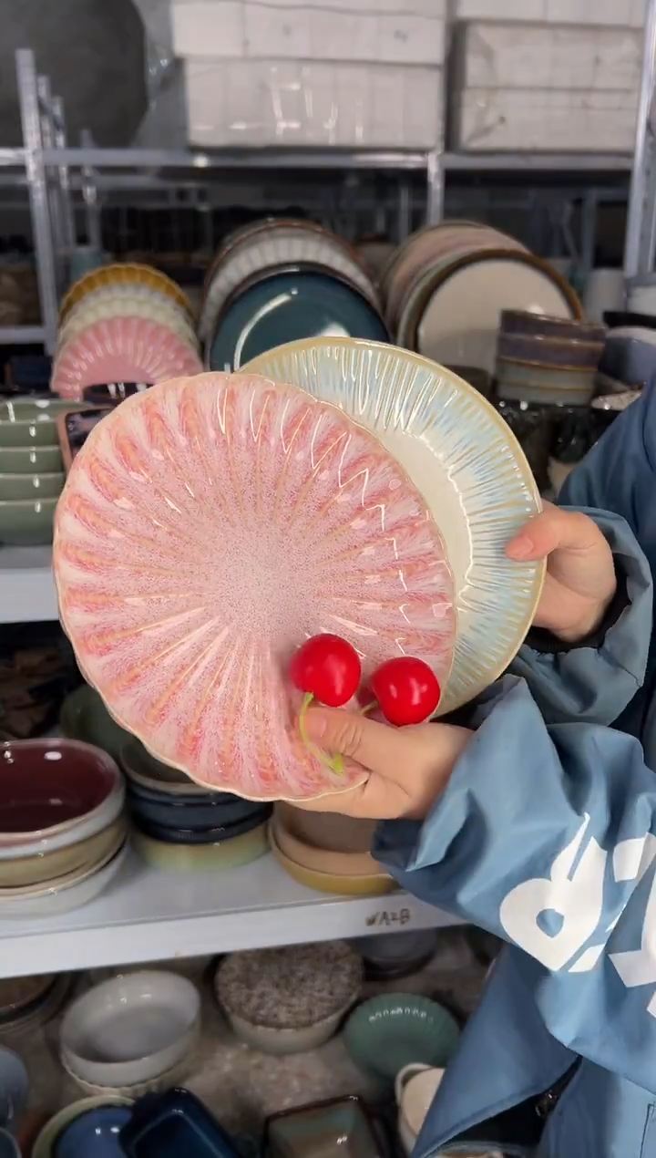 陶瓷外贸尾货瑕疵满20包邮X2小盘8英寸20厘米左右