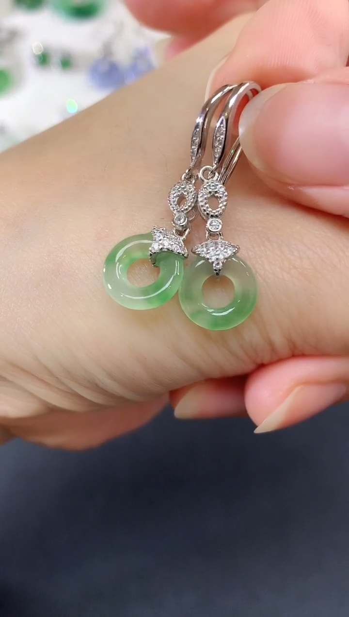 未镶嵌翡翠耳饰117买断场不退不换|