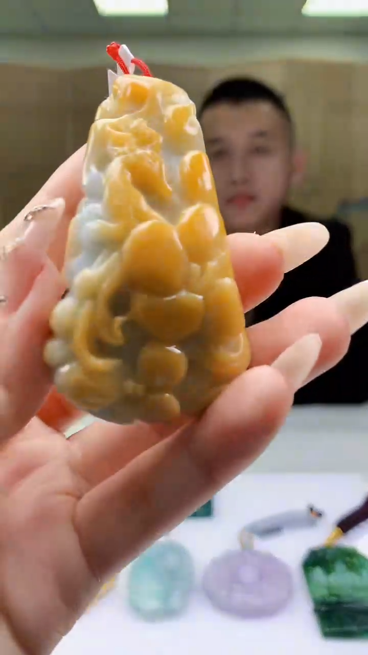 【闪购商品】定制翡翠未镶嵌4812ty-毛货挂件34