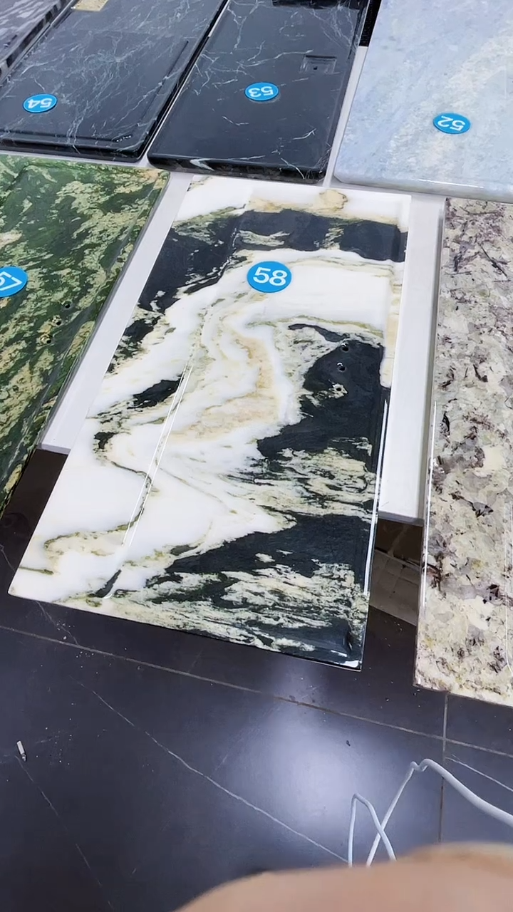 大理石80*40cm山水画茶盘