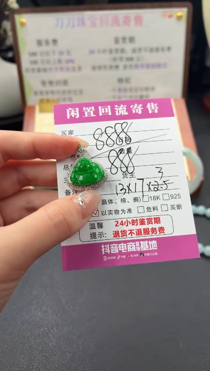 颈饰18K金镶嵌翡翠00003529