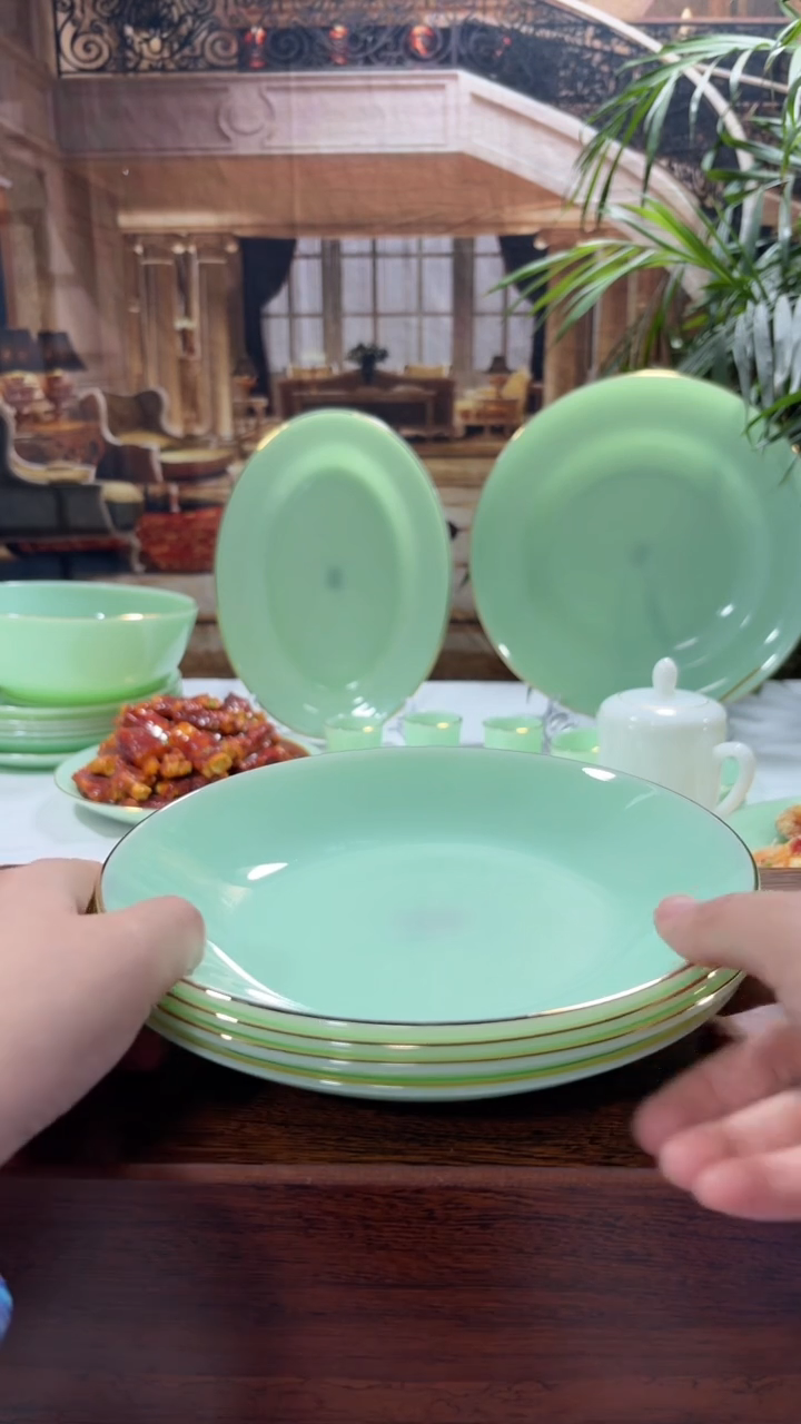 【闪购商品】...8英寸深盘4个  玉瓷【贝美】