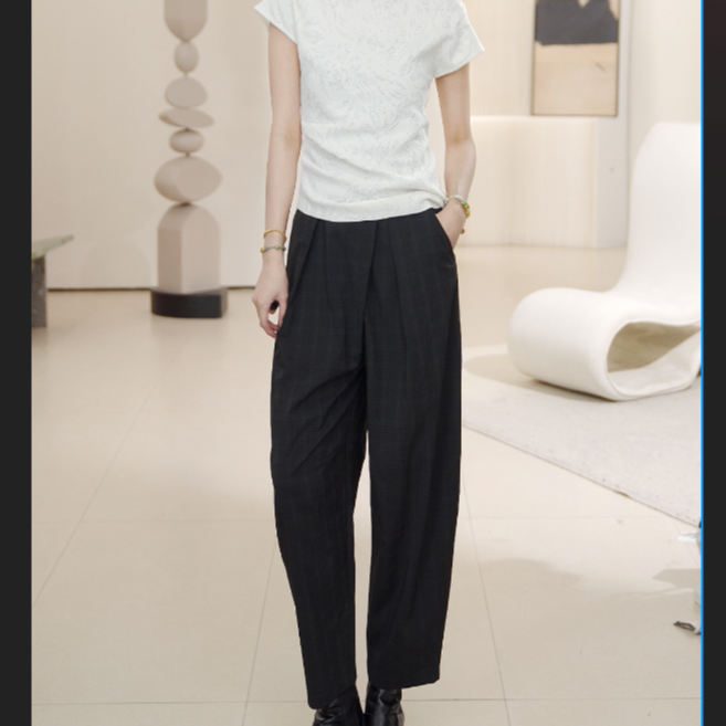 【商场同款新品】Marisfrolg玛丝菲尔春季慵懒设计女裤子A1EG25205