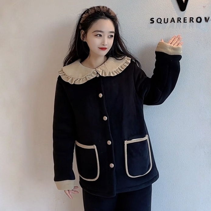 【断码清仓 女款合集】三层夹棉睡衣女冬季超厚保暖时尚外穿家居服