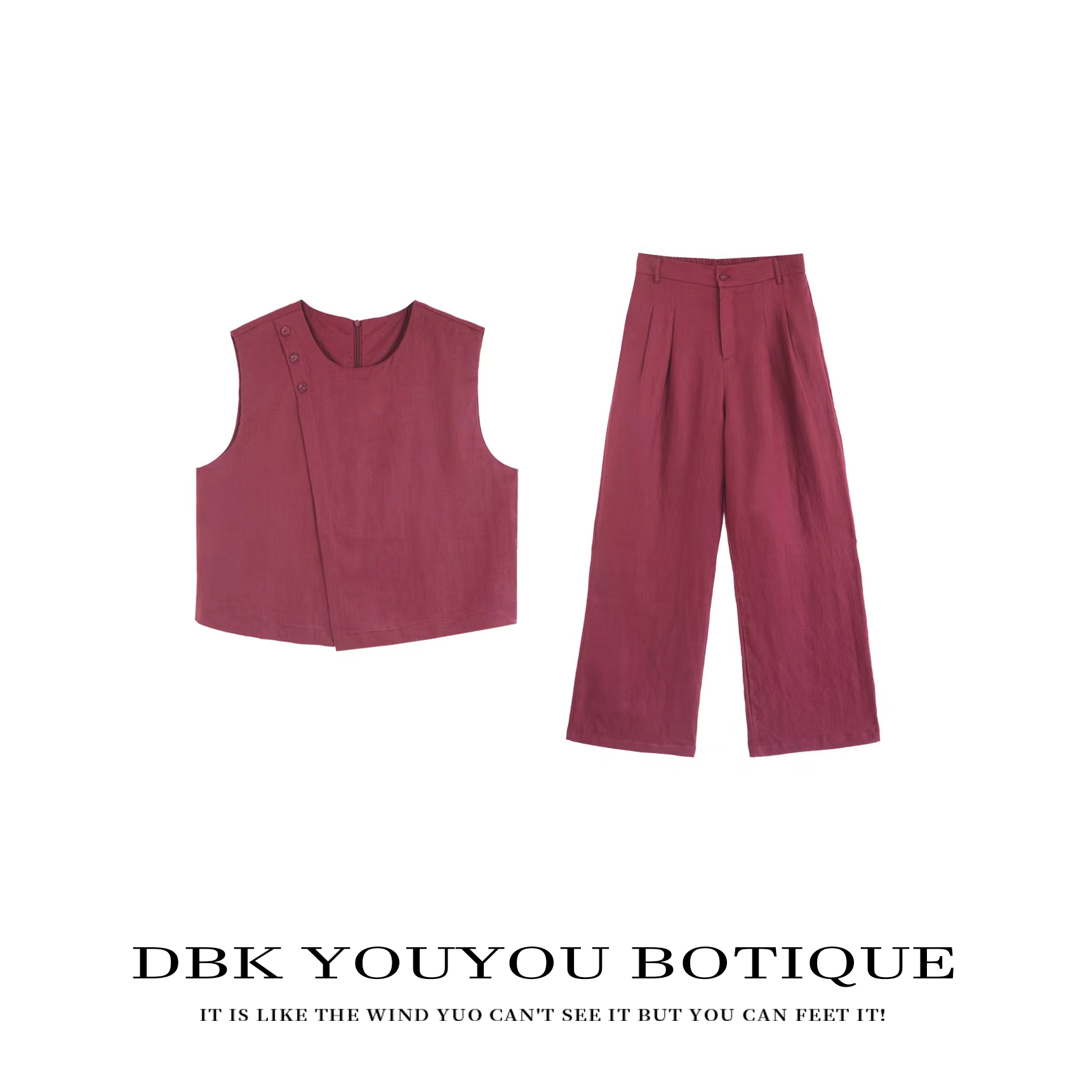 马甲+裤子两件套/liujie/亚麻极简风简约时尚高级感套装