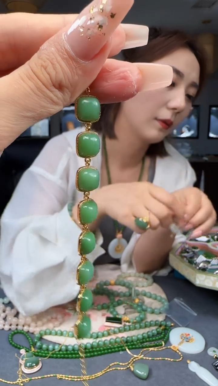 手链银S925镶嵌和田玉1