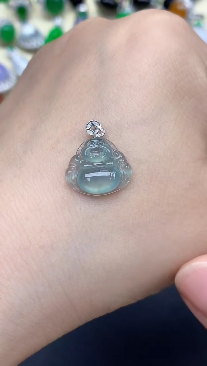 颈饰18K金镶嵌翡翠42-中国好珍宝