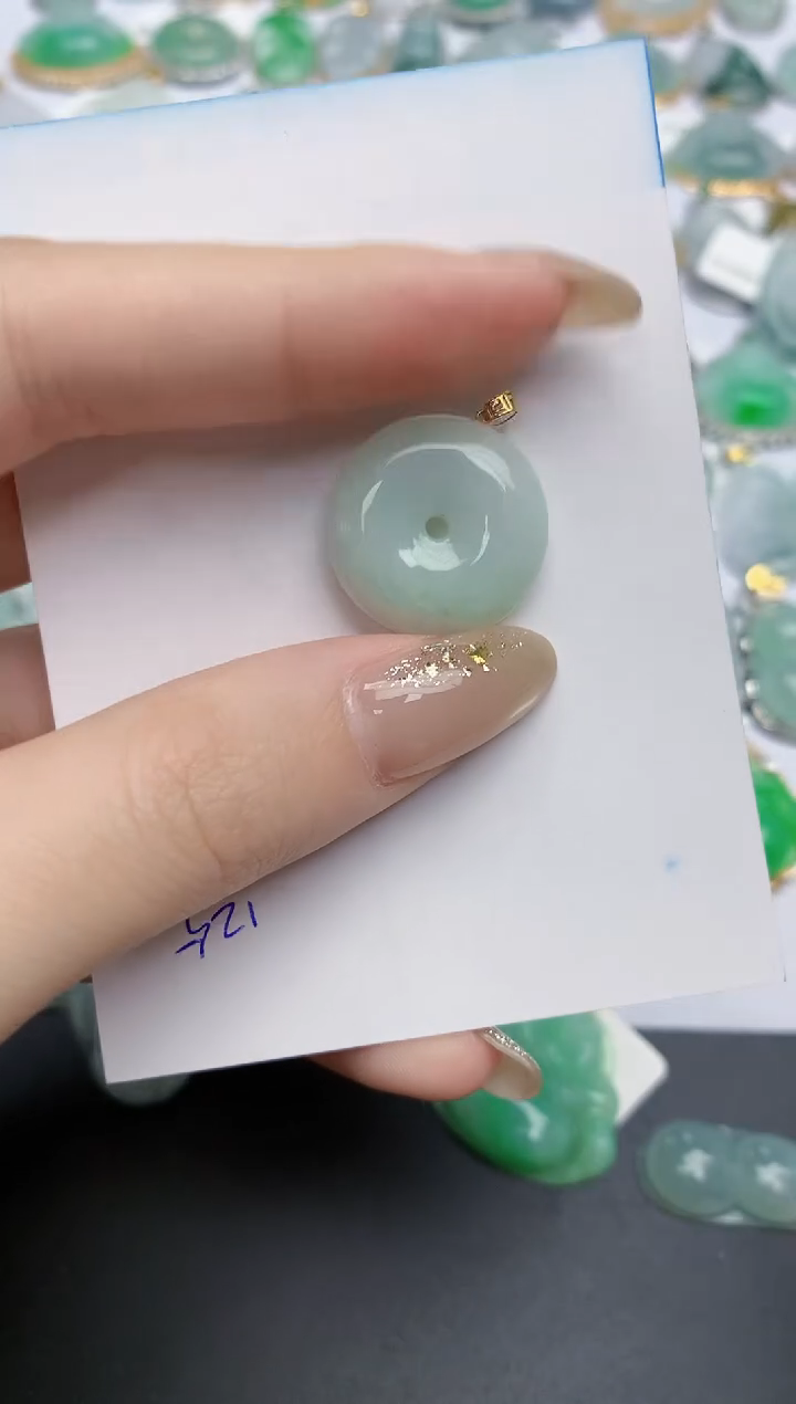 【闪购商品】翡翠颈饰18K金镶嵌天然缅甸翡翠A货