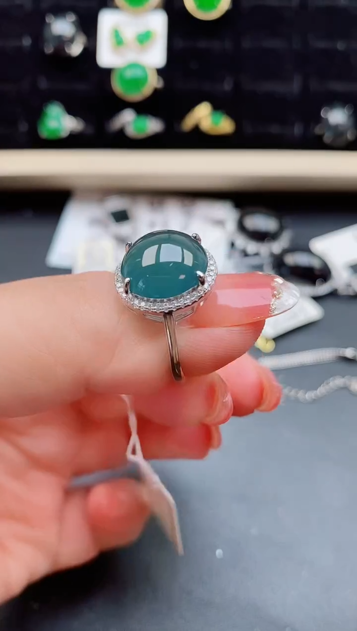 【闪购商品】翡翠戒指银S925镶嵌121121