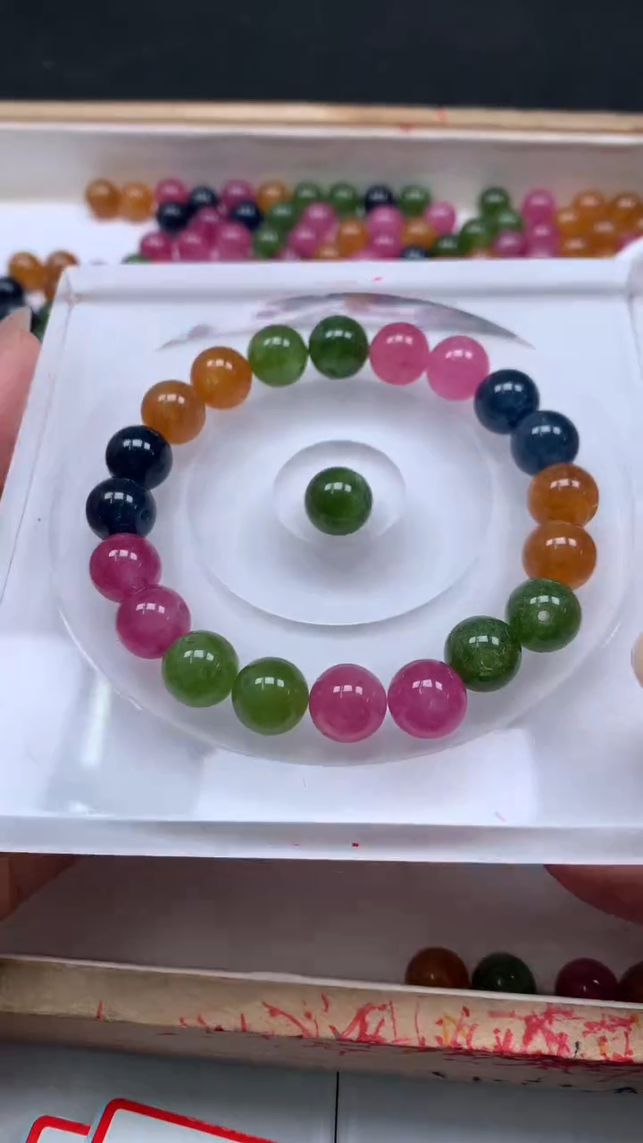 未镶嵌散珠碧玺C526 老料碧玺10mm10个6.8元