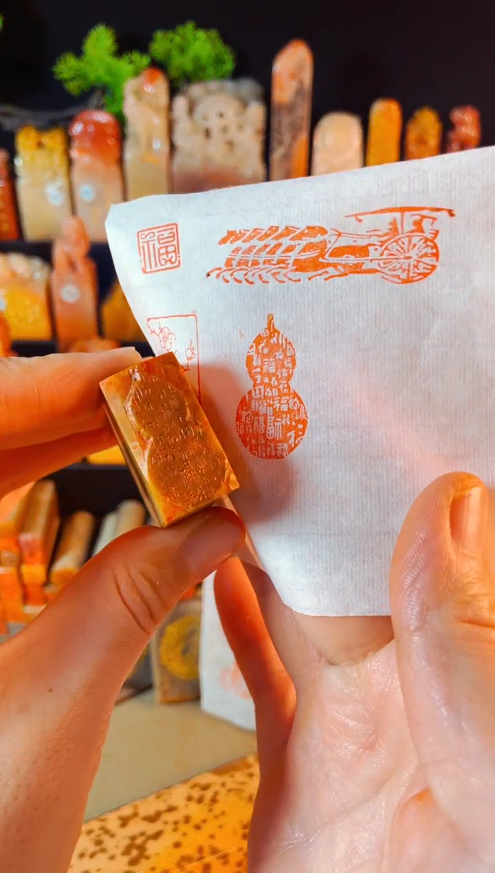 【闪购商品】老挝石印石手工篆刻《百福葫芦》