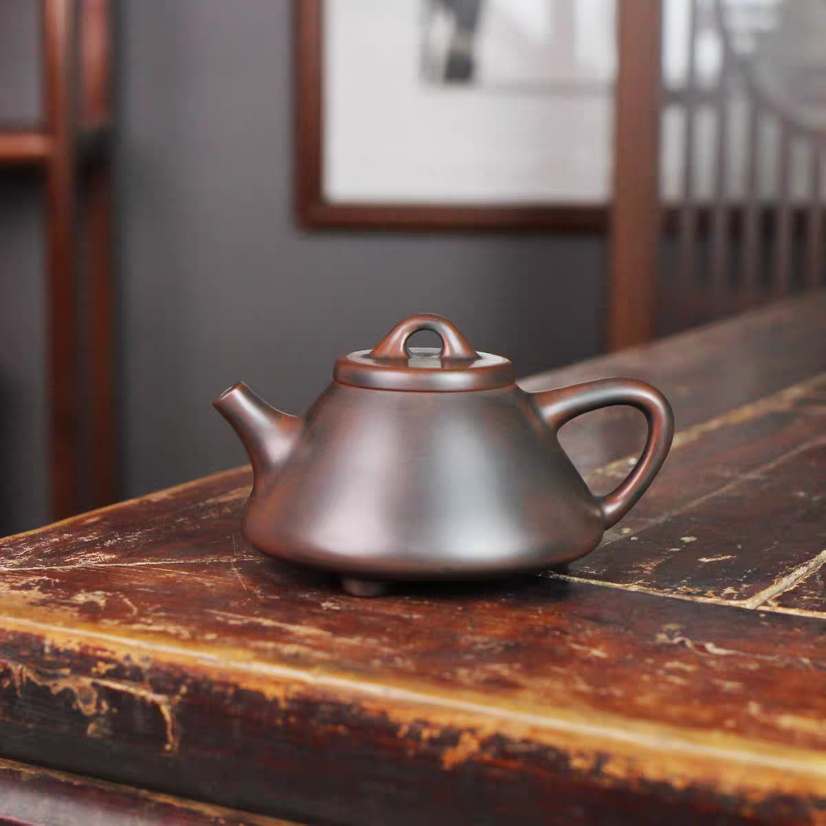 淳艺茶器 甘世荣 子冶石瓢壶 160cc 纯手工坭兴陶泡茶壶茶器茶具