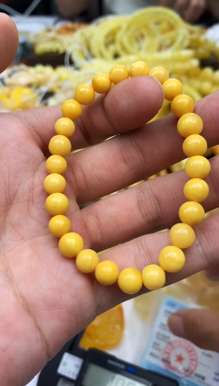 裸石蜜蜡未镶嵌手串卡7