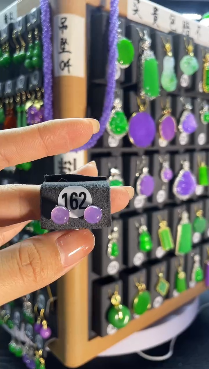 【闪购商品】翡翠耳饰银S925镶嵌162..