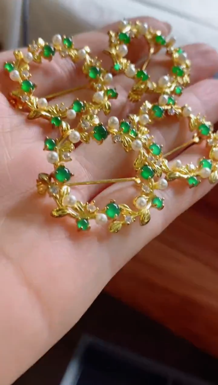 颈饰银S925镶嵌翡翠Y27翡翠胸针（多样性发其一）