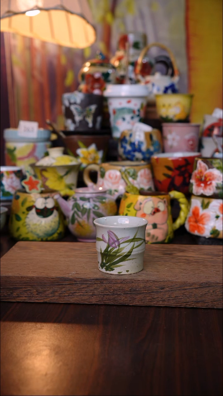 杯子陶泥垚手作 景德镇手工手绘陶瓷器物