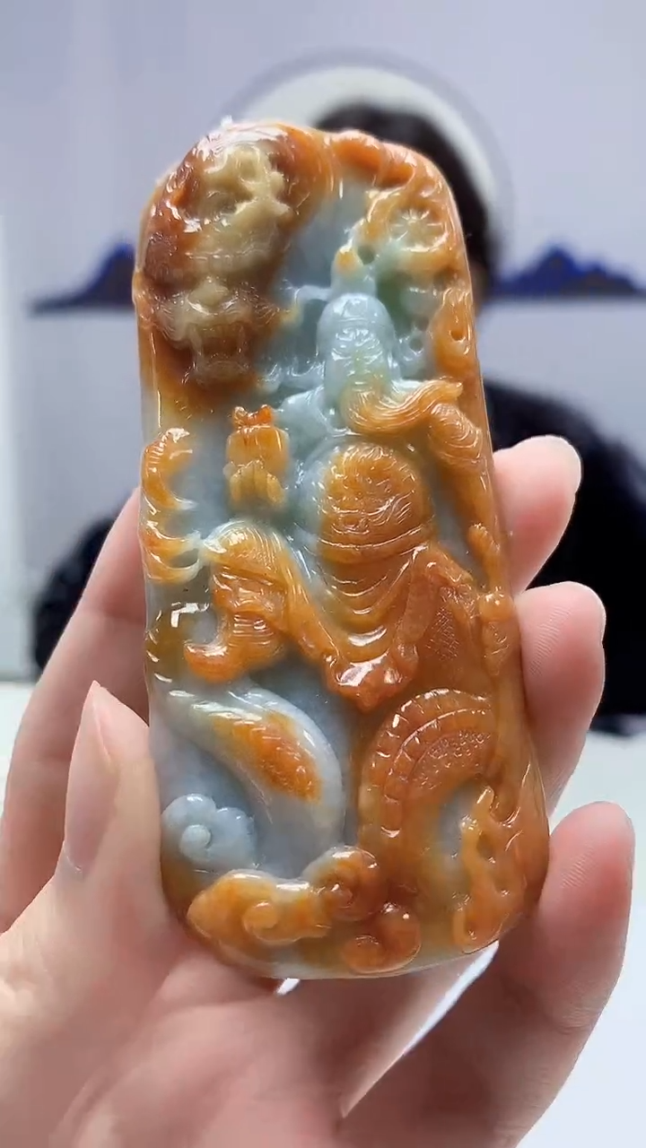【闪购商品】定制翡翠未镶嵌4829zm-毛货挂件关公110