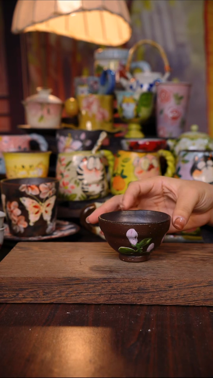 杯子陶泥垚手作 景德镇手工手绘陶瓷器物