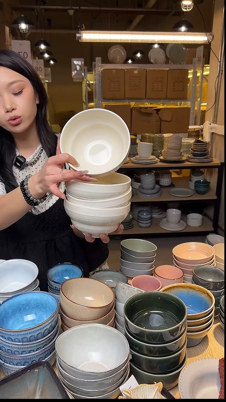 瓷72外贸尾货窑变釉下彩默外微瑕4件套