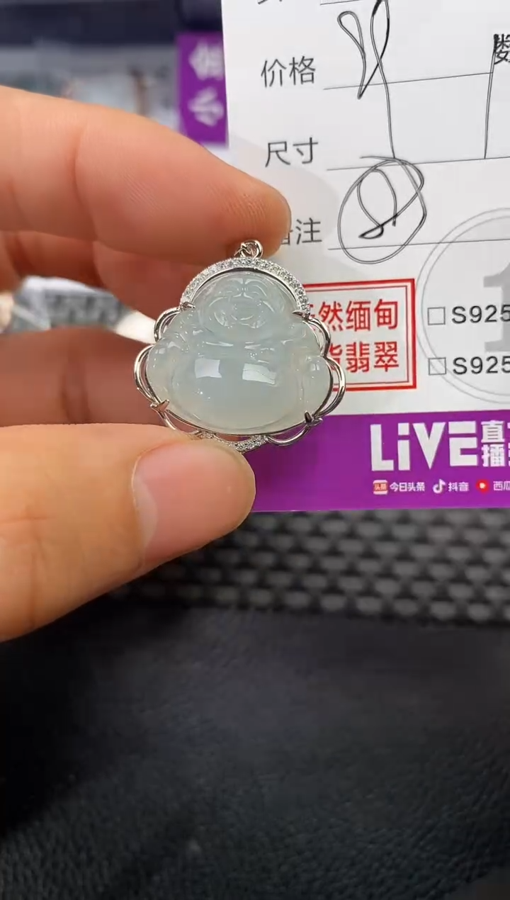 颈饰银S925镶嵌翡翠ℳ****己挂件