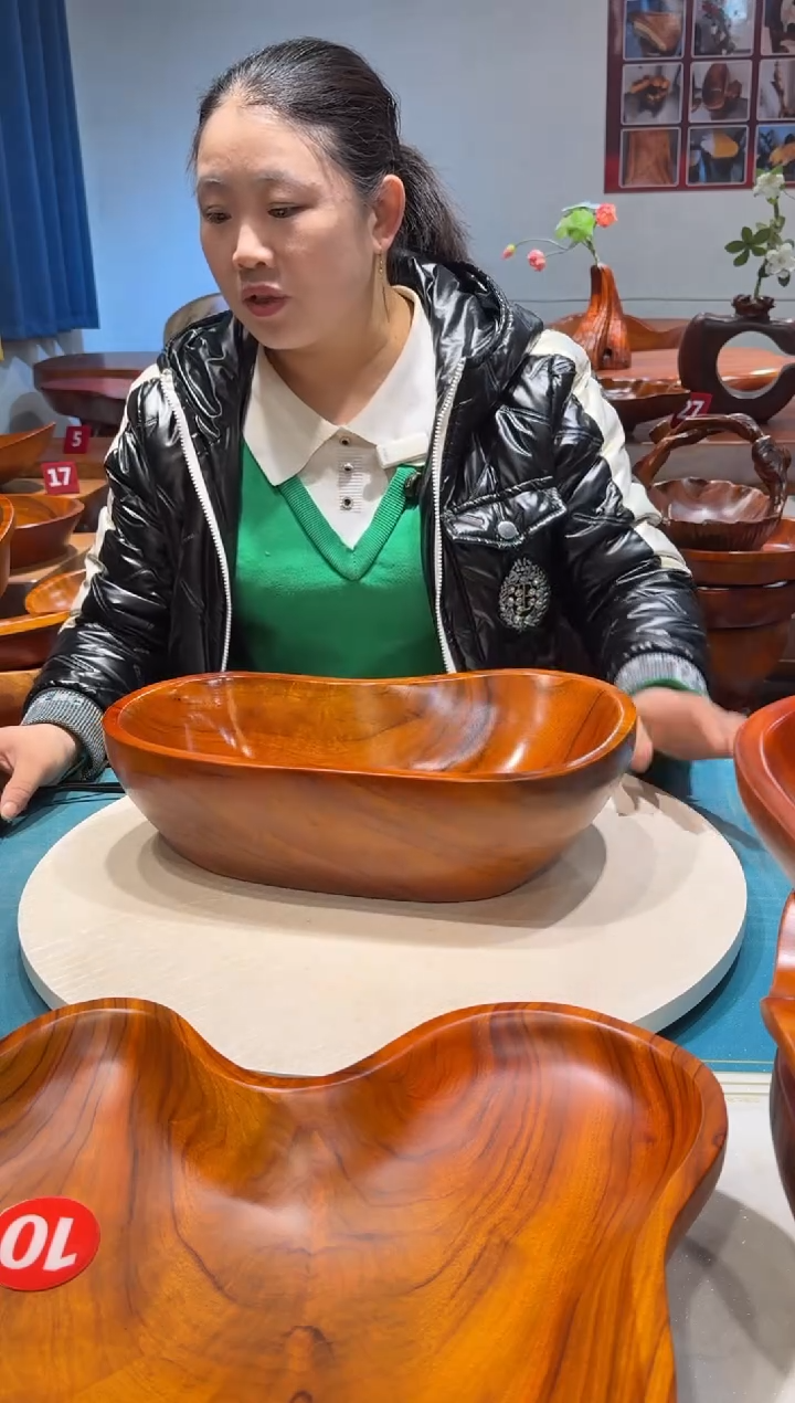 木手工果盘 香樟实木