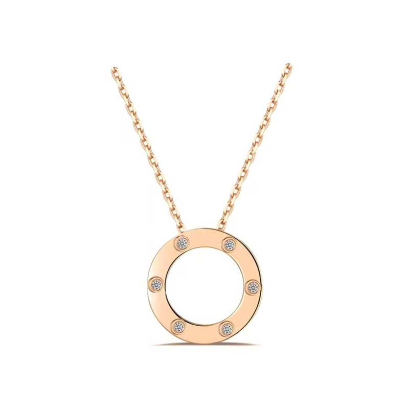 合金项链 圆饼六钉项链 ZH-B413