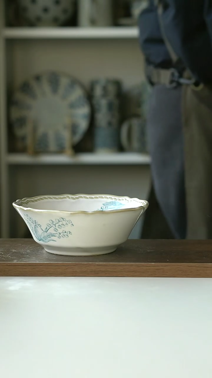 【闪购商品】陶瓷微瑕复古铃兰早餐盘15cm@4-2@