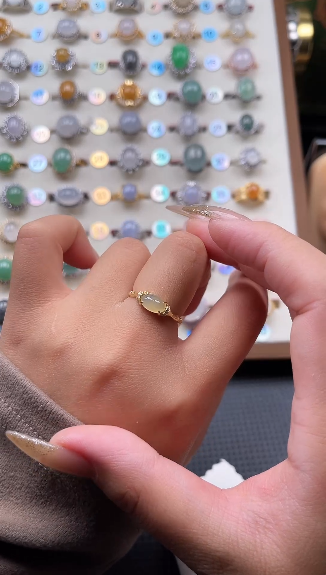 【闪购商品】翡翠戒指银S925镶嵌天然A货翡翠戒指