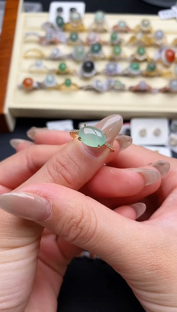 【闪购商品】翡翠戒指银S925镶嵌44444444+1
