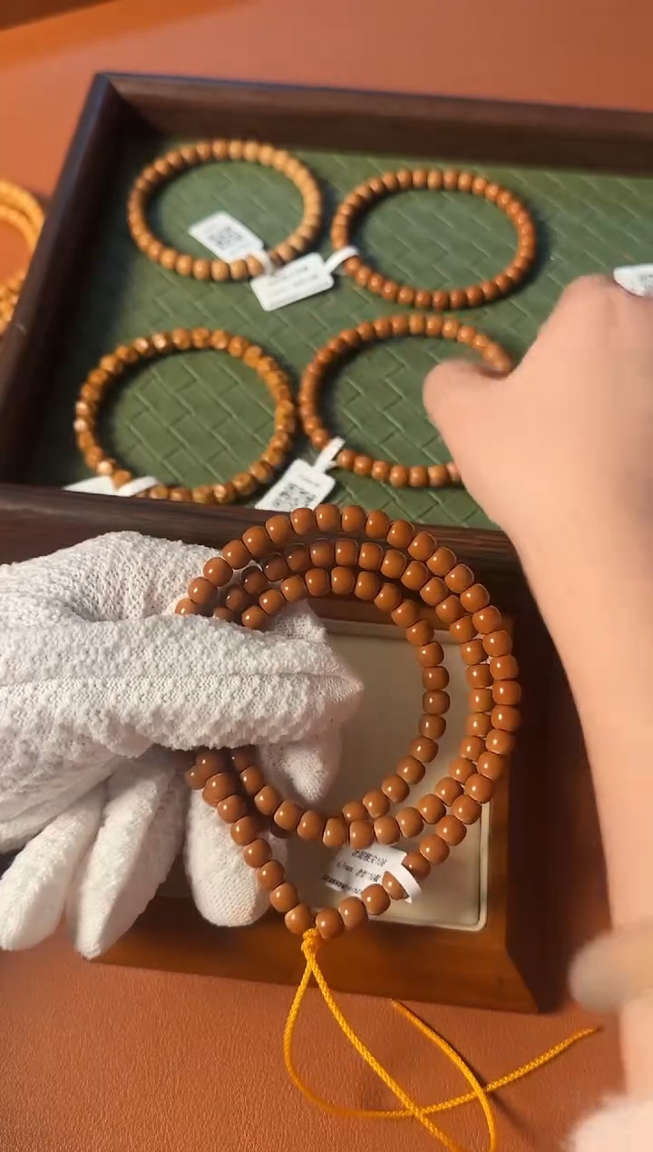 手串橄榄核【168】6.7mm老挝核尖老型108、正三花