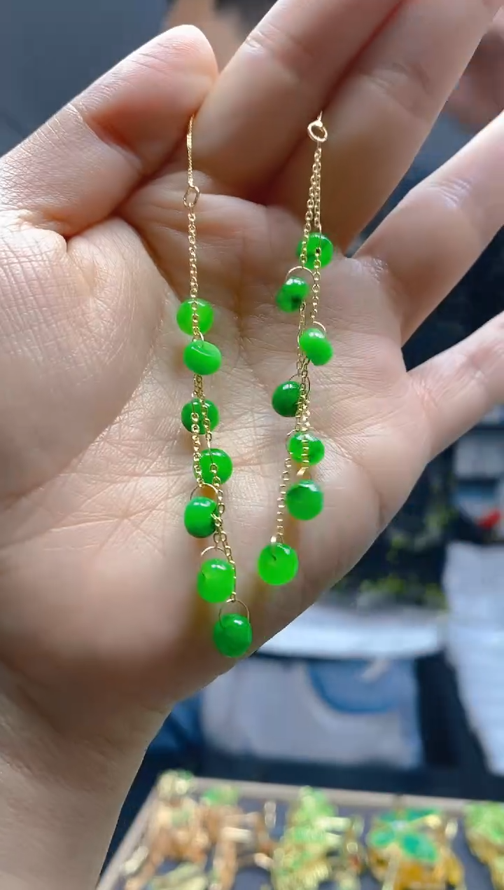 【闪购商品】翡翠耳饰合金228翡翠锁骨链