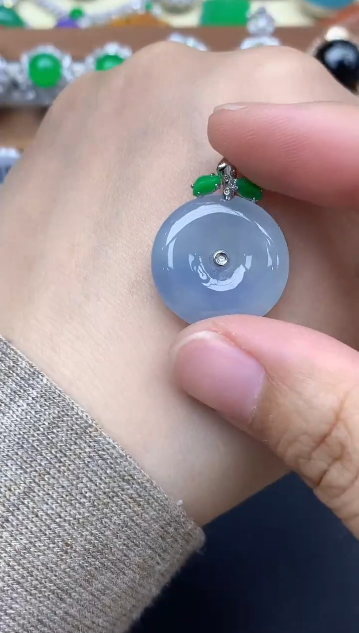 颈饰18K金镶嵌翡翠499-中国好珍宝