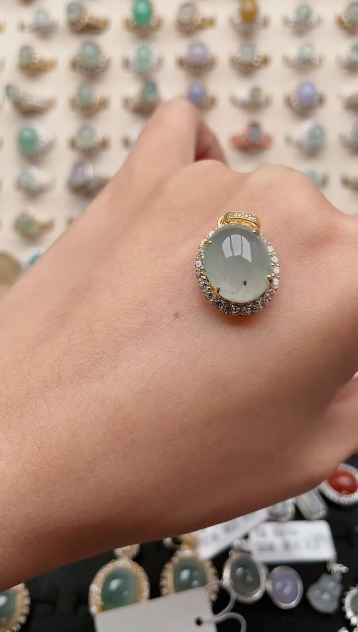 【闪购商品】翡翠戒指银S925镶嵌1111