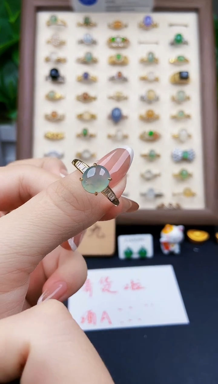 银S925镶嵌戒指翡翠12