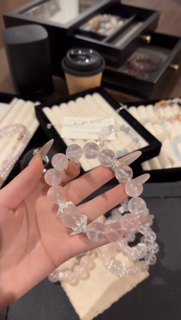 水晶手链合金粉水晶手链x1407