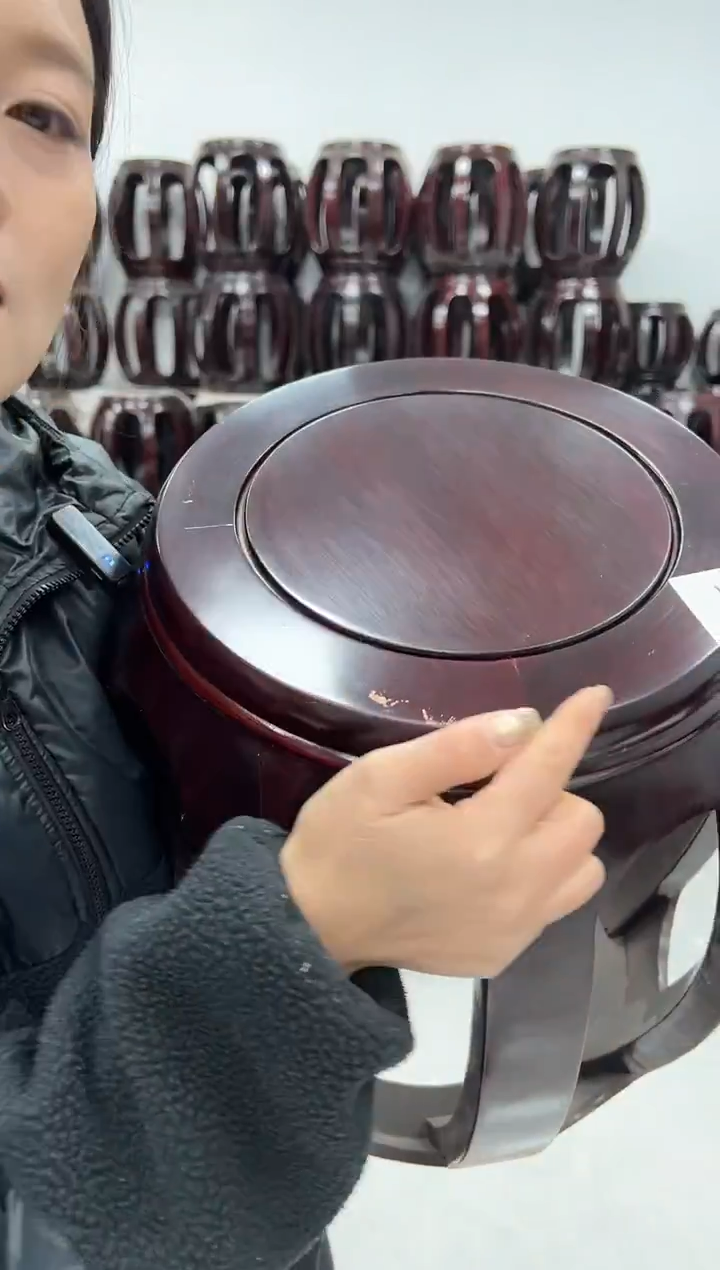 花梨木类家具微瑕酸枝木酸枝色大号鼓凳1号  不退不换