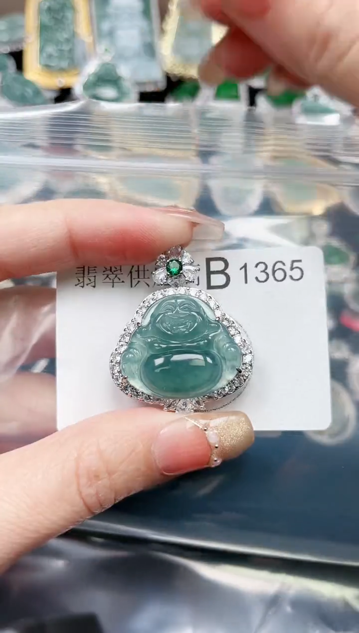 【闪购商品】翡翠颈饰未镶嵌1365赠皮绳