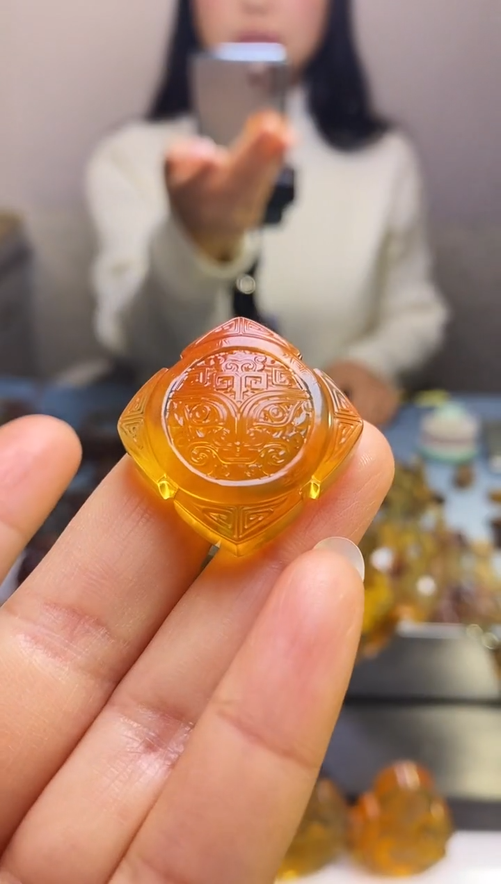 【闪购商品】琥珀颈饰未镶嵌SN2-71（貔貅·四方扣）