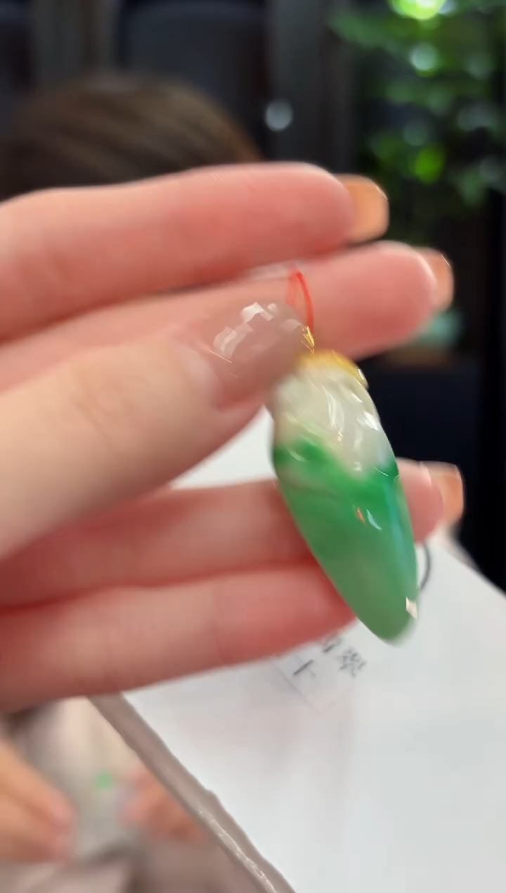 吊坠(不含链)18K金镶嵌翡翠 缅甸A货/支持复检/一件