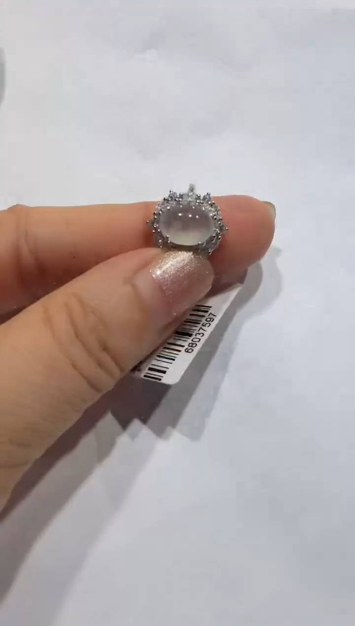 银S925镶嵌戒指翡翠缅甸A货翡翠戒指