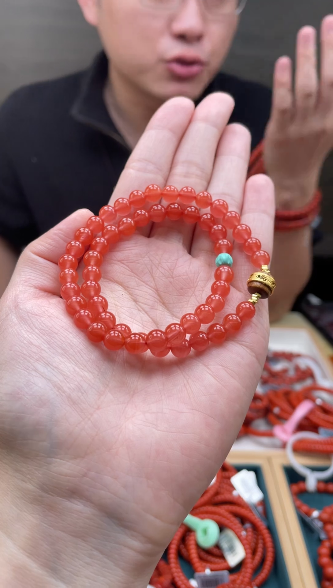 未镶嵌手串南红玛瑙小庄冰红双圈多样性发一
