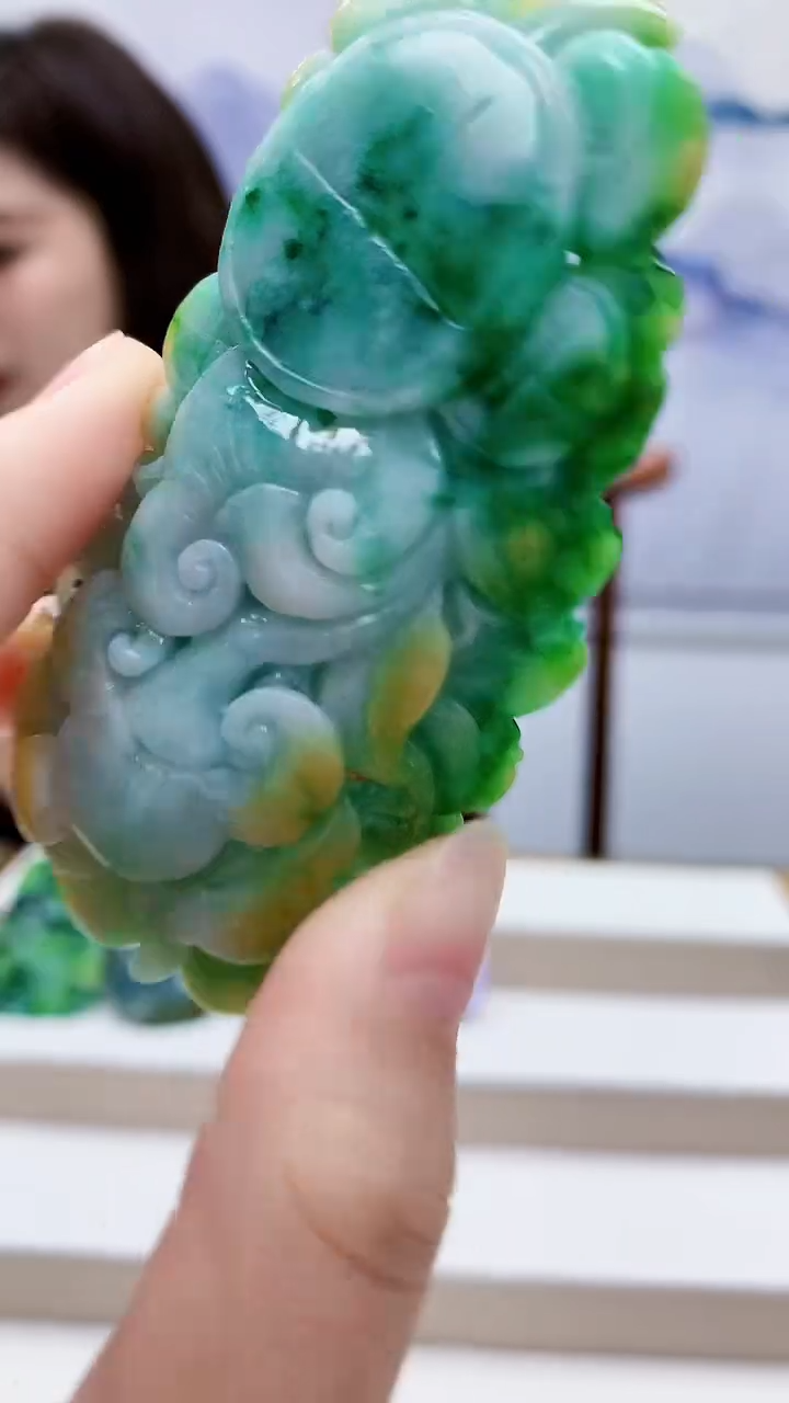 未镶嵌定制翡翠仙*?4829lr-毛货挂件41