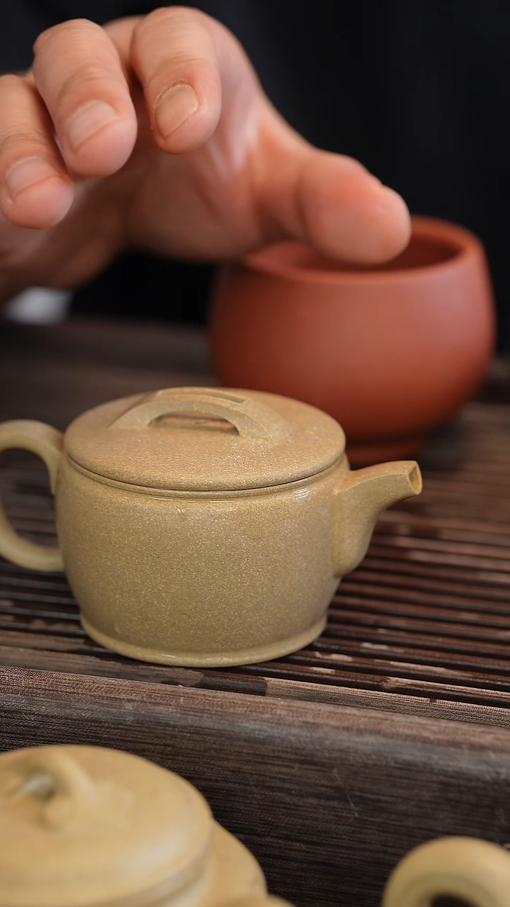 茶壶紫砂汉瓦 本绿 【宽口】150cc