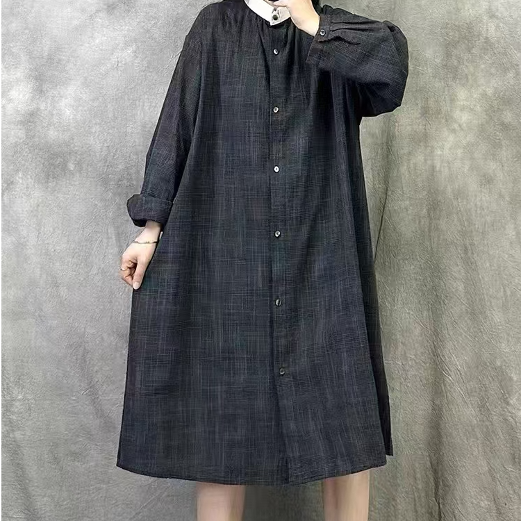 复古法式2025年开春漂亮连衣裙女长袖衬衫裙子大码气质高级感