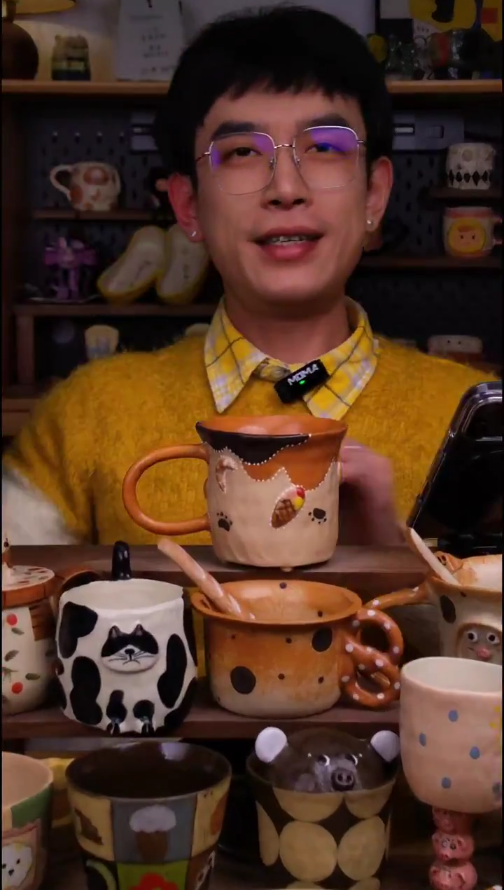 杯子陶景德镇可爱设计师款陶瓷