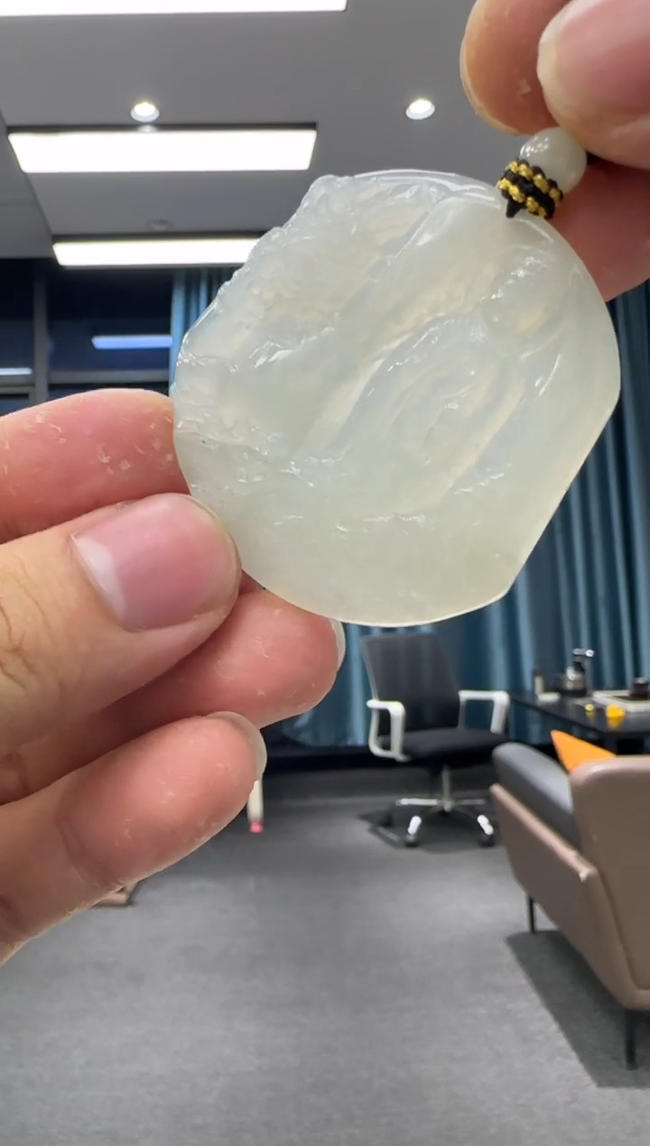 颈饰未镶嵌翡翠天然翡翠A货孤品一件