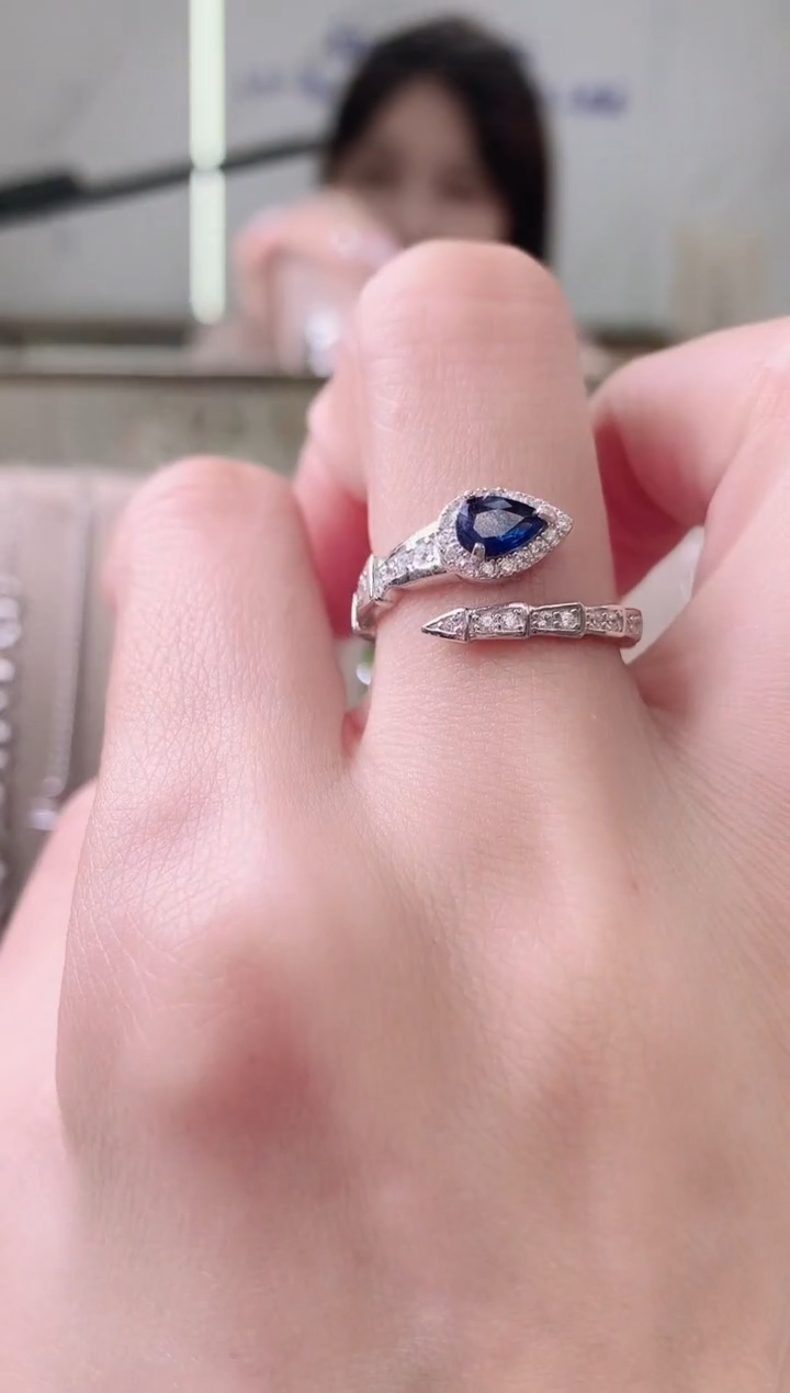 【闪购商品】蓝宝石戒指银S925镶嵌15-8
