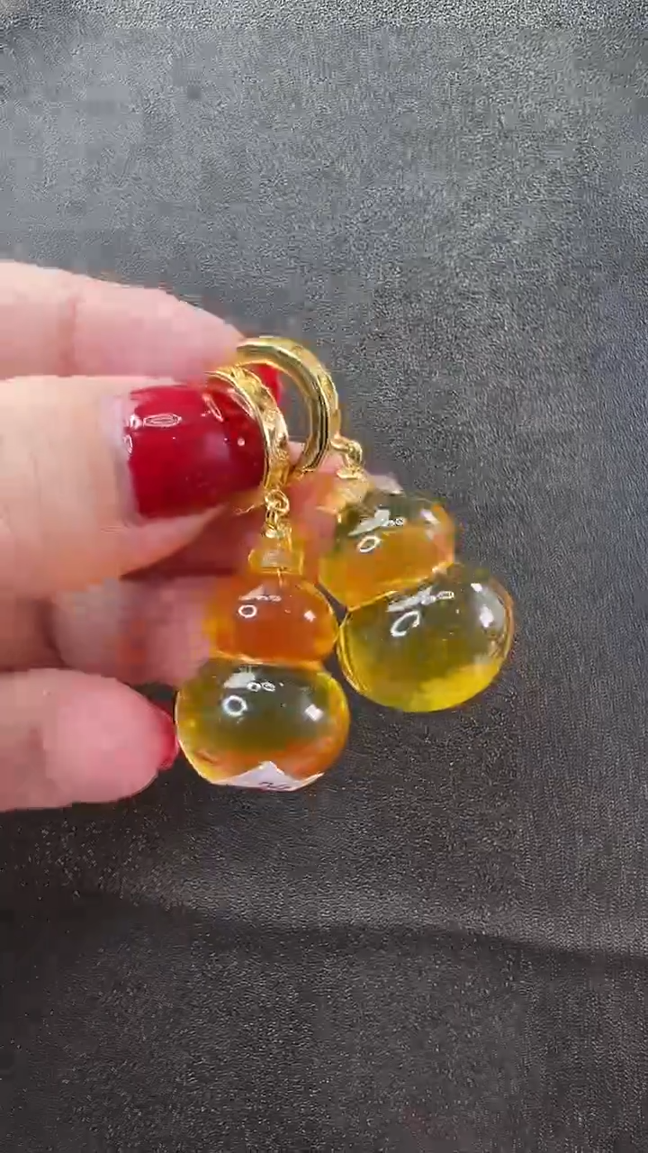 【闪购商品】琥珀耳饰未镶嵌耳环