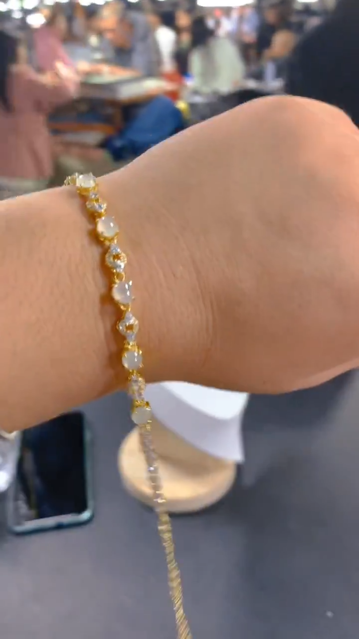 【闪购商品】翡翠手链银S925镶嵌0984766674多样性发其一